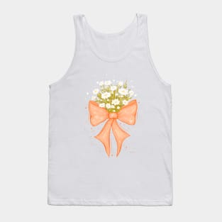 Pantone Peach Fuzz Coquette Bows with White Flowers Tank Top